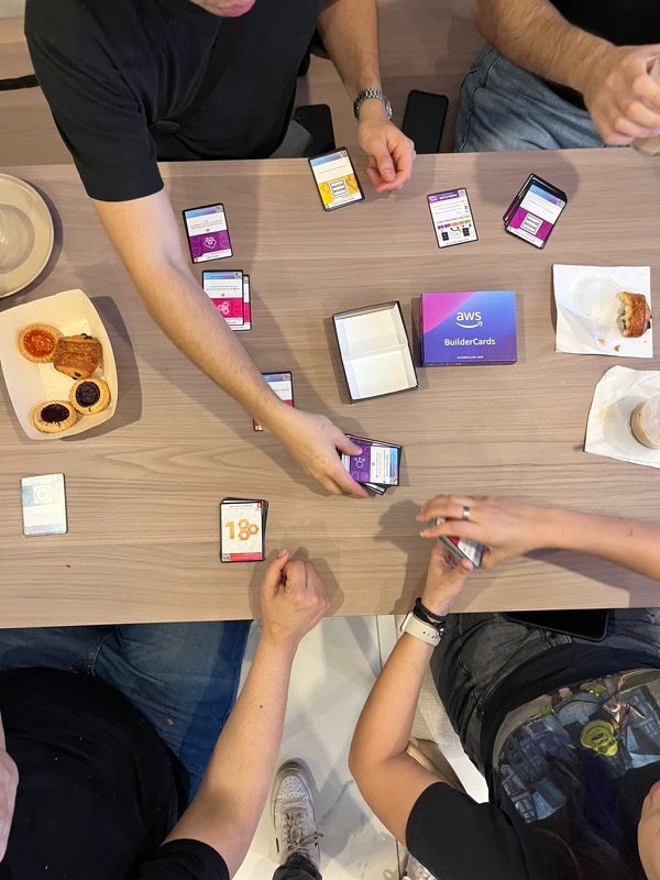 Personas jugando AWS Builder Cards